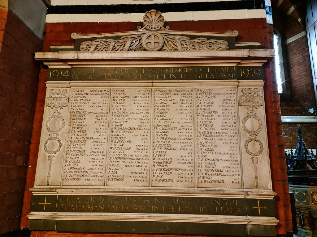 In memory of those who were lost in the First World War.